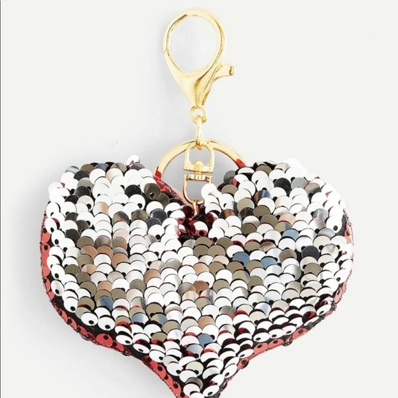keychain- heart- sequin - Picture 3 of 3